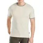 Hugo Boss Men's Short Sleeve BOSS Tessler Tipped Slim Fit Tee Shirt Open White