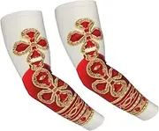 [FHEDVBN] red crown Arm Sleeves Compression Arm Covers for Men Women Outdoor Sun Sleeves Cooling Sports Sleeve, Black