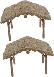 CHICAMPERA 2pcs Miniature Garden Figurines Authentic Farm Scene Adornment for DIY Micro Landscapes Vivid House Crafts Versatile Decor for Table Setups and Train Scenery