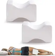Felic Knee Pillow for Side Sleepers, Comfort Memory Foam Between Legs Pillow Leg Pillow for Side Sleeping, Elevation Pillow for Pregnancy, Hip Pillow Suitable for Knee Hip and Lower Back Pain (2-Pack)