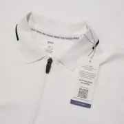 Brax NWT Percy 1/4 Zip Short Sleeve Polo Shirt Size S White Cotton & Polyester