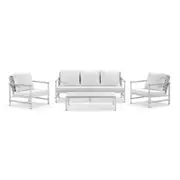 Florida 3+1+1 Outdoor Lounge Setting with Coffee Table White