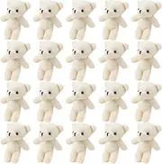 20Pcs Mini Bear Figurines Adorable Hanging Bear Pendants for Keychains Backpacks DIY Crafts Soft Material Easy to Display for Party Decorations and Bag Supplies