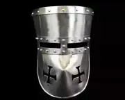 Medieval Knight Crusader Antique Looking With Faceplate Reproduction Style Gift