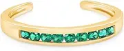 [AFFY] Round Cut Simulated Gemstone Channel Set 10k Gold Womens Adjustable Toe Ring