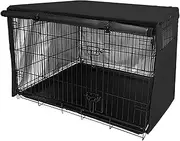Outdoor Kennel Covers - Sturdy and Windproof Kennel Cover, Silver Coated Oxford Cage Cover Compatible with Most Metal Crate Brands