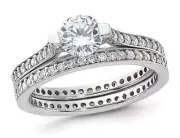 Sterling Silver Engagement Bridal Wedding Ring Set with Cubic Zirconia (CZ)