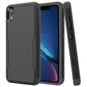 For Apple iPhone XR 3in1 Case Drop Resistant Defender Tradies Hybrid Armor Heavy Duty Rugged Shockproof Tough Cover (Black)