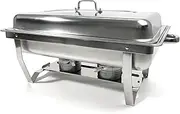 AU Food Warmer Chafing Dish Set Buffet Pan Set Best Stainless Steel Catering Buffet Party Heat Preservation kitchenware, Bain Marie Bow, Including Food Pans, Removable Tray & Dripless Water Pan, Easy to Clean
