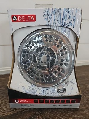 Delta 75899 8-Spray Patterns 1.75 GPM 6" Wall Mount Fixed Shower Head, Chrome.
