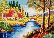 Needlepoint tapestry painted canvas 14.774 - Landscape (18"x24") GobelinL