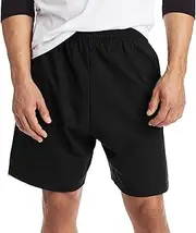 [Generic] Men's Cotton Shorts Casual Strechy Elastic Waist Shorts with Pockets