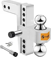 TOPBEE Tow Hitch- Fits 2.5'' Receiver Only, 8'' Drop/Rise Drop, Dual Ball (2'' X 2-5/16''), Adjustable Aluminum Trailer Hitch for Heavy Duty Truck -18,500 Gtw with Trailer Locks-312508