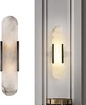 Modern Wall Light – Creative LED Wall Sconce, Elegant Marble Wall Lamp for Living Room, Bedroom, Hallway, Kitchen, Bathroom Vanity, Indoor Wall Lighting (Black,35cm)
