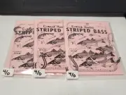 3 NJ Hand Tied Hi-Lo Pompano Style Striped Bass 4/0 Inline Circle Hook Bait Rigs