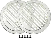 ACROPIX Universal 4.5" Car Speaker Grills Cover Round 4.5 Inch Audio Speaker Subwoofer Guard Protector Case with Mounting Screws ABS Silver Tone - Pack of 2