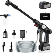 Vagueior Cordless Pressure Washer, 950PSI Portable Power Washer,with 21V 4.0AH Rechargeable Battery and Charging Kit, 6-in-1 Nozzle, Suitable for Outdoor Cleaning and Watering. (Black)