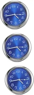 ULTECHNOVO 3pcs Car Clock Truck Digital Clock Small Clock for Car Clock for Auto Dash Dashboard Clock Vehicle Clock Auto Mini Clock Auto Clock Car Interior Clock Mini Clock for Car Metal Blue