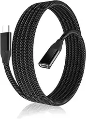 Basesailor USB Type C Extension Cable 2M,USB C 3.1 Gen2 10Gbps Female Male Extended Adapter,Thunderbolt 3 Extender Cord for Magsafe Charger,iPhone 16 15 14 13 12 Pro,MacBook,iPad 10 Air 4 5 Mini 6