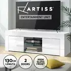 High-Gloss 130cm TV Cabinet Entertainment Unit 2 storage glass shelf TV Stand