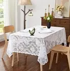 54 x 72 Inch Rectangle Lace Tablecloth. Classic 72" Rectangle Tablecloth White