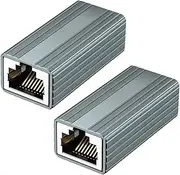 Lnqwhduu 10Gbps RJ45 Connector Female to Female Gigabit Network Extender for Cat8 Cat7 Cat6 Cat5 Ethernet Cable Adapter 2Pcs