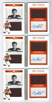 (3) CODY KESSLER 2016 PANINI PLAYBOOK DUAL JERSEY BOOK AUTO RC #/199 LOT BROWNS