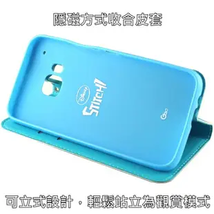 【Disney】HTC One M9 哈囉系列 隱磁側掀皮套-史迪奇
