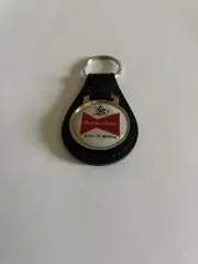 Budweiser Keychain Key Fob Vintage Black Leather Key Chain