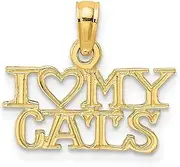 [JewelryWeb] 16mm Gold I Love Heart My Cats Charm