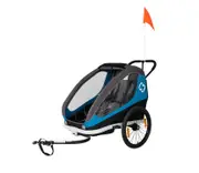 Hamax Traveller Double Bike Trailer and Stroller - Blue/Grey