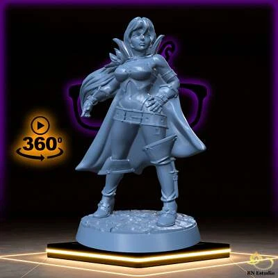 Elaine | Mage | Sorcerer | Wizard | Warlock Pinup miniature for Tabletop games l