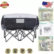 Comfortable Folding Chair for Two: Heavy Duty Outdoors Loveseat for Travel