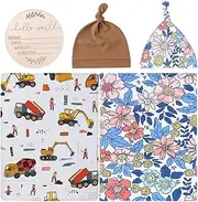 Swaddling Blankets,Baby Blanket - Soft Wrap Swaddling and Sleep Sack with Announcement Sign for Home Travel