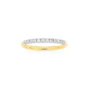 9ct Gold Diamond Claw Set Band in White