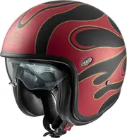 Premier Vintage FR, open face helmet , color: Matt Red/Black , size: M