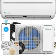 9000 BTU Mini Split Air Conditioner Heat Pump System, 19 SEER2 115V Ductless Inv