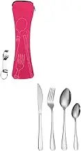 LAPYAPPE 5-pc Stainless Steel Western Tableware Set Cutlery Fork Spoon for Daily Meals