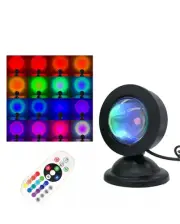 Mini USB Sunset Lamp Led Projector Night Light 16 Colors Atmosphere Decoration
