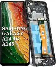 DTD 6.6 Inch Black + Frame LCD Screen for Samsung Galaxy A14 4G SM-A145P SM-A145R LCD Display Touch Screen Digitizer Screen Complete LCD Touch Assembly