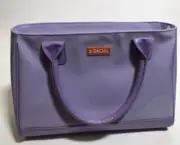 Sachi Insulated Lunch Bag Purple Patent Leather Zippered Cold Or Hot Bag 8x11x7