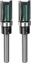 uxcell 2pcs Pattern Flush Trim Router Bit 0.24" Shank 4/5" Cutting Length 1/2" Cutting Dia with Top Bearings Straight Precise Cutting Woodworking Milling Cutter Tool for Edge Trimming