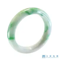 在飛比找momo購物網優惠-【文華珠寶】天然A貨白底青翡翠玉鐲 18.8圍 平安鐲(翡翠