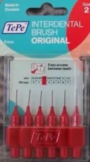 TePe Interdental Brushes Red 0,5mm 6St Iso 2 - 3 Packs TePe Id Apf