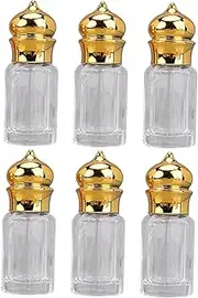 AUTSUPPL 6Pcs Refillable Small Glass Bottles for Liquids Portable Essential Oil Containers Perfume Roller Bottles Lightweight Travel Friendly for Perfume Lotion and Toner