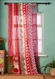 Wholesale Lot 5PC Sari red Curtain Door Drape Window Decor Silk Saree Curtain