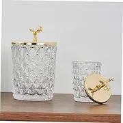 COLLBATH 1pc Decorative Storage Jar Food Decor Cookie Containers Gold Trim Acrylic Irregular Coaster Food Containers Cookie Decorating Storage Container Cereal Container Trinket Jar Glass