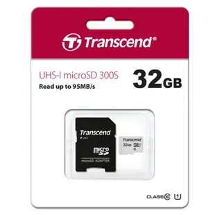 Transcend創見 300S系列 32GB micro SD UHS-I U1 SD卡/高速/記憶卡/原價屋