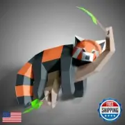 Red Panda Lazy Paper Sculpture,Pre-cut DIY Papercraft Kit,Handmade Wild Anima