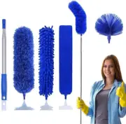 New Upgrade Extendable Duster 100Inch Thickening Telescopic Rod,Bendable & Washa